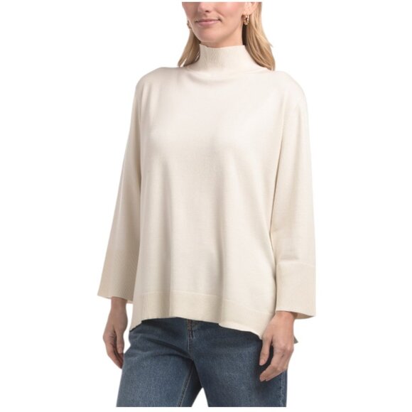 CABLE & GAUGE Boxy Mock Neck Sweater - Picture 1 of 2